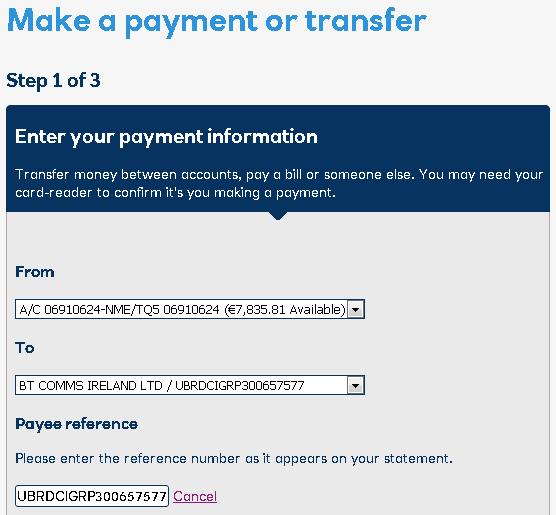 Change a payment reference